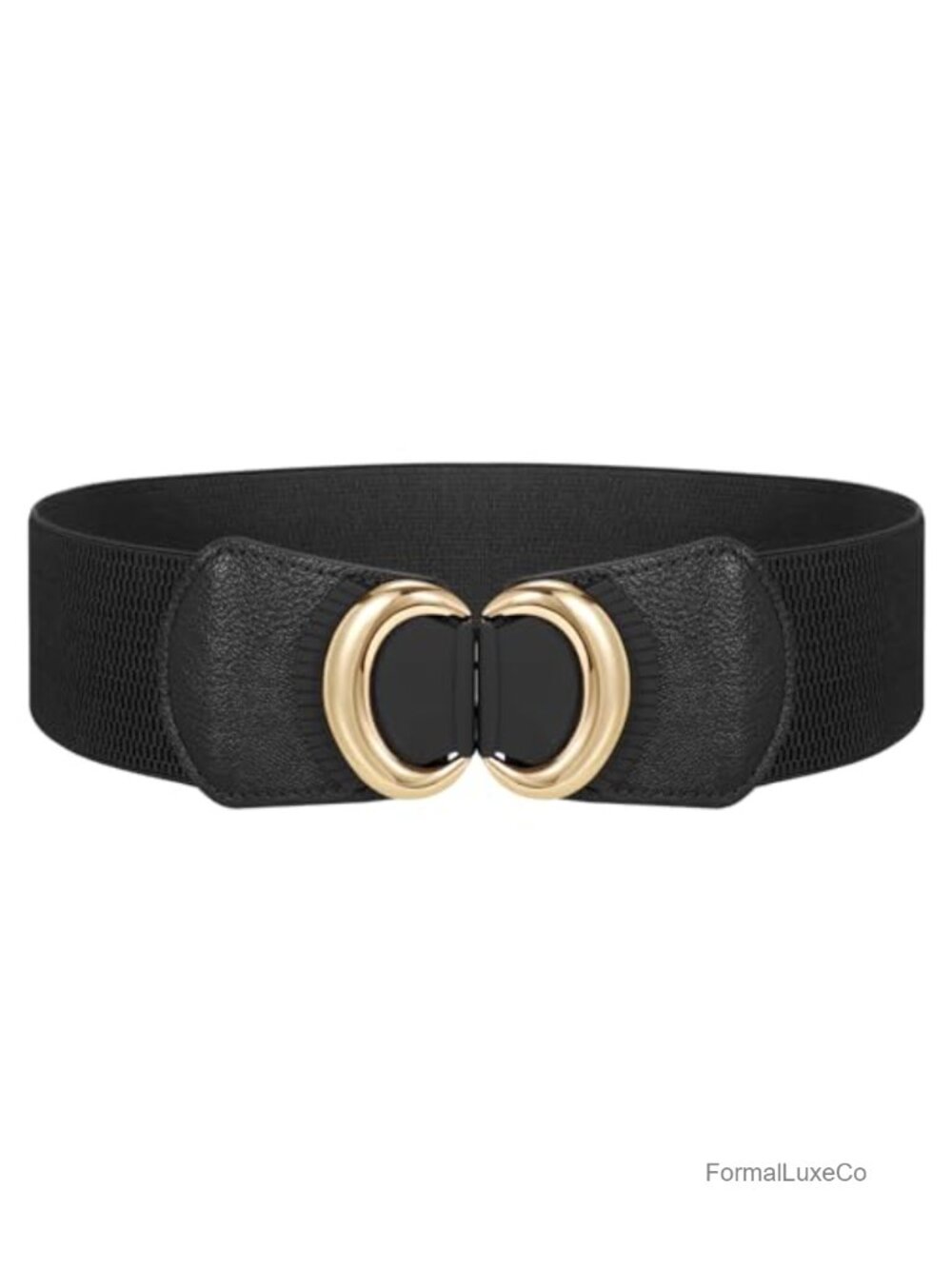 Women Wide Stretchy Faux Leather Elastic Waist Belt Vintage Dress Belt